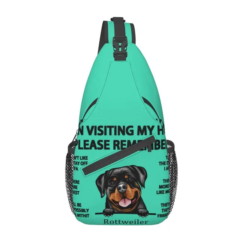 При посещение на дома Ми, моля, не забравяйте Цитати за кучета, Превръзка през рамо, нагрудная чанта, Мъжка Модерен раница на рамото за пътуване Изображение 0