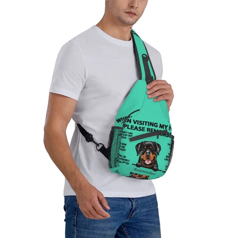 При посещение на дома Ми, моля, не забравяйте Цитати за кучета, Превръзка през рамо, нагрудная чанта, Мъжка Модерен раница на рамото за пътуване Изображение 5