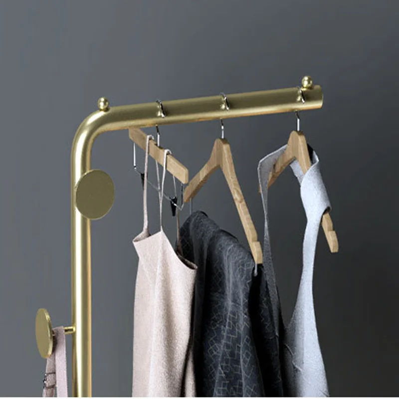 Минималистичная закачалка за дрехи в спалнята, стойка за съхранение на дрехи в коридора, Скандинавски Златен Портативен дизайн, Закачалка за дрехи, Ютии, мебели Roupeiro YYY30XP Изображение 5