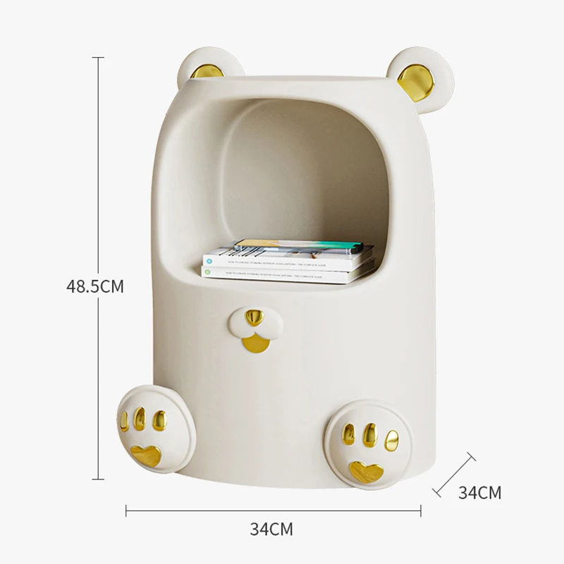 Приставной масичка за съхранение в Скандинавски Стил с анимационни мечка, Креативна детска стая, малка странична масичка за спални, модерни проста мебели за декориране на дома Изображение 5
