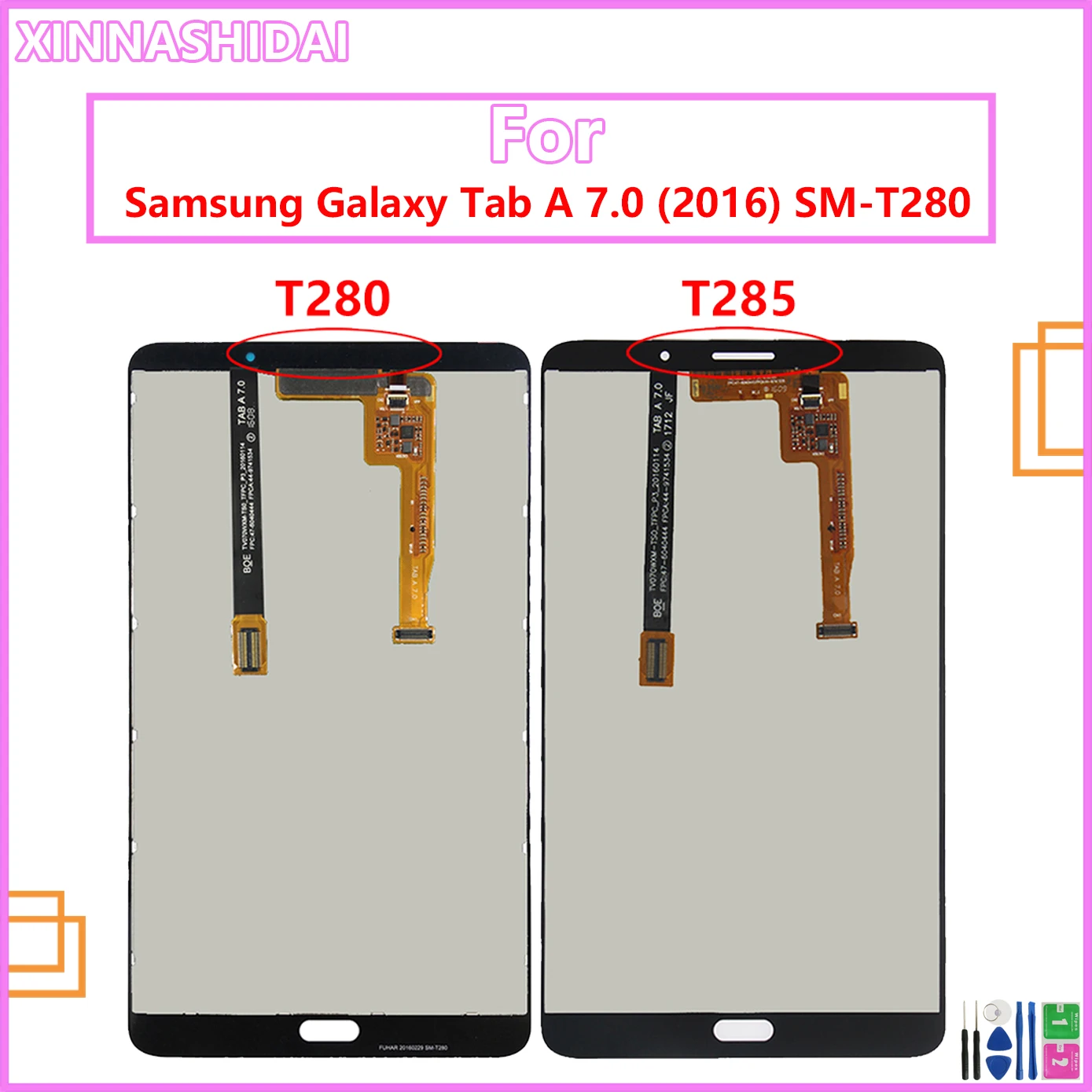 За Samsung Galaxy Tab A 7,0 (2016) SM-T280 T280 T285 LCD Сензорен дисплей Дигитайзер Сензори Пълна Монтаж на Панел LCD T285 Изображение 0