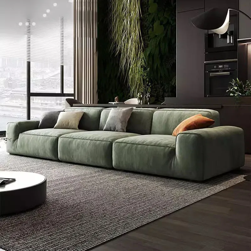 Модерен ъглов диван за дневна в скандинавски стил с пуховиками, Дизайнерски Италиански диван за театрална кът, надуваем диван за шоурум на мебели DWH Изображение 0