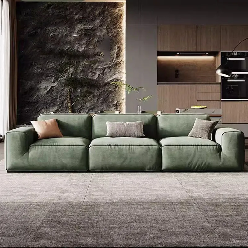 Модерен ъглов диван за дневна в скандинавски стил с пуховиками, Дизайнерски Италиански диван за театрална кът, надуваем диван за шоурум на мебели DWH Изображение 1