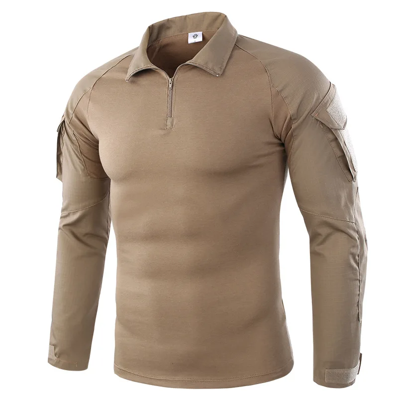 Dr. бойни Мъжки тактически ризи с дълъг ръкав от цели памук, тениски за еърсофт оръжия в стил милитари Изображение 0