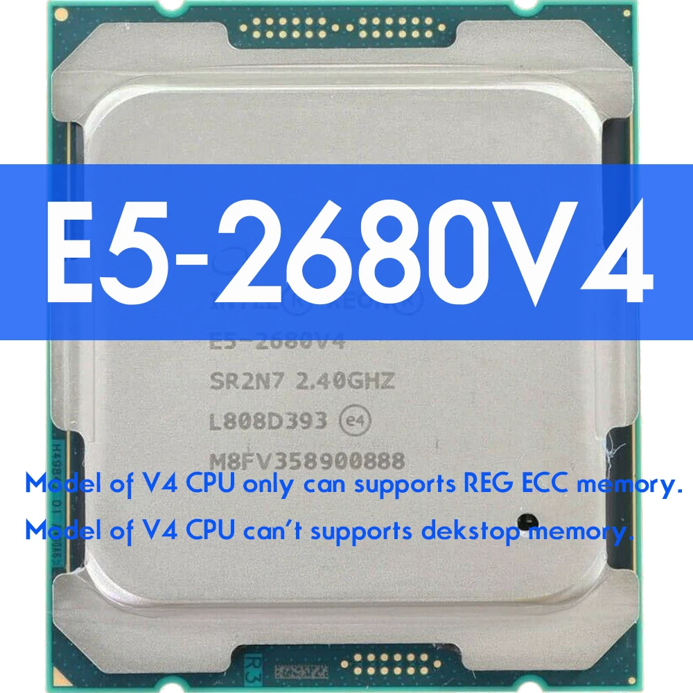 Дънна платка Atermiter Dual X99 с процесор в LGA 2011-3 XEON E5 2680 V4 *2 с комбиниран комплект сървър памет 2pcsX32GB = 64GB DDR4 3200 Mhz Изображение 2
