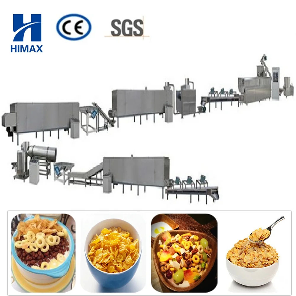 Ефективна линия за производство на корнфлейкс за закуска, линия за производство на зърнени култури Изображение 3
