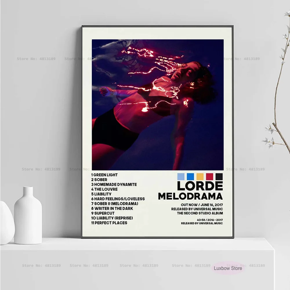 Плакатные щампи Lorde Solar Power трак Музика Певицата Звезда от Корица на албума Картина върху платно Художествена Стенни картина Начало Декор във всекидневната Изображение 1