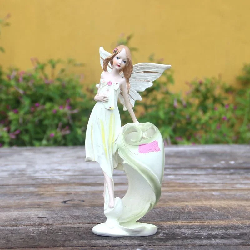 Коледна Статуя на Момиче-Ангел градинска Украса Украса Спални Хол Изделия от смола Изображение 1