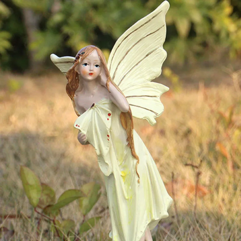 Коледна Статуя на Момиче-Ангел градинска Украса Украса Спални Хол Изделия от смола Изображение 4