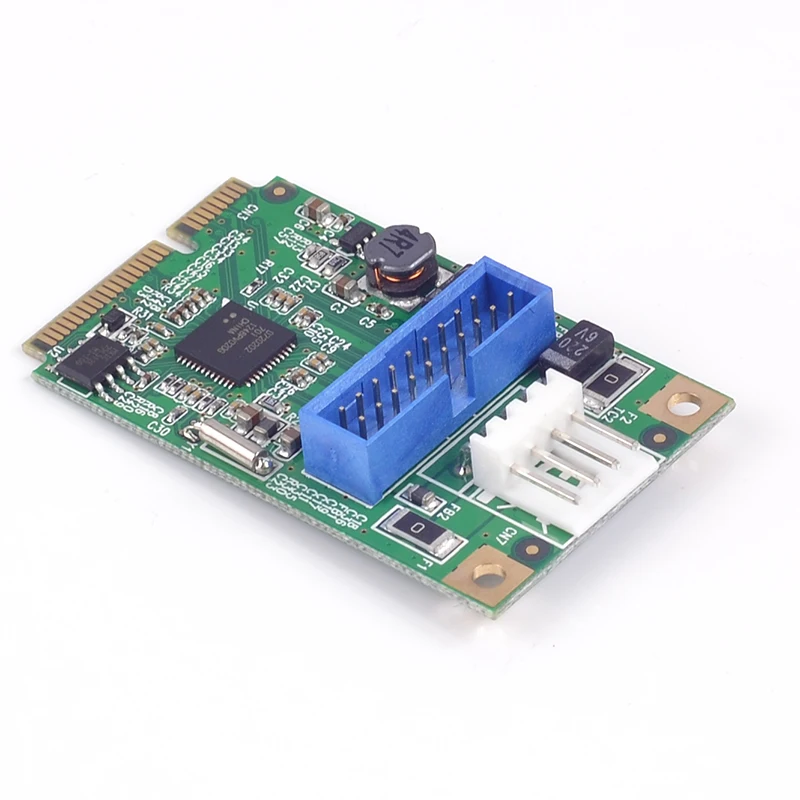 адаптер mini PCIe към USB 3.0 mini PCI Express с 2 USB3 порта, адаптер USB3.0, калкулатор, карта за разширяване с 19-пинов кабел USB 3 Изображение 2